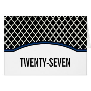 Blue Elegant Quatrefoil Table Number Card