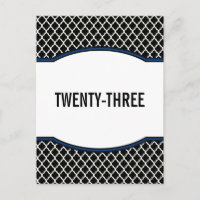 Blue Elegant Quatrefoil Table Number Postcard