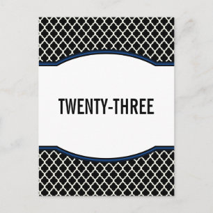 Blue Elegant Quatrefoil Table Number Postcard