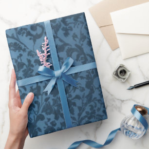 Blue Elegant Victorian Floral Gift Wrap Celebrate