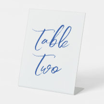 Blue elegant wedding table numbers