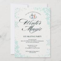 Blue Elegant Winter Snowflakes Kids Birthday Party