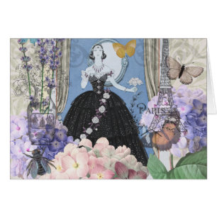 Blue Elegant Woman Floral Fancy Gown 