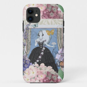 Blue Elegant Woman Floral Fancy Gown  Case-Mate iPhone Case