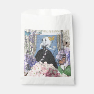 Blue Elegant Woman Floral Gown Dressy Favour Bags