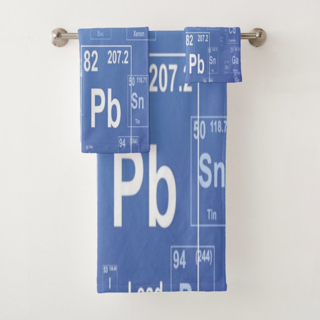 Blue Elements Periodic Table Bath Towel Set (Insitu)