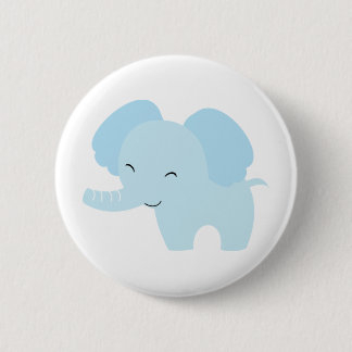 Blue Elephant 6 Cm Round Badge