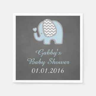 Blue Elephant Baby Shower Napkins