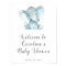 Blue Elephant Baby Shower Sign, Safari Baby Shower