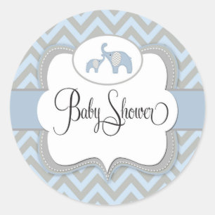 Blue Elephant Baby Shower Sticker