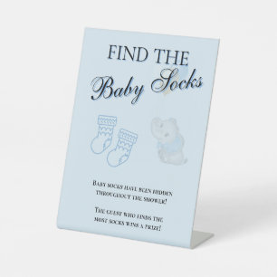Blue Elephant Baby sock Game table Pedestal Sign