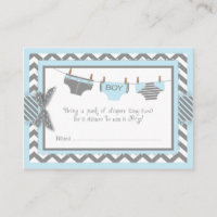 Blue Elephant Bird and Diaper Raffle Ticket