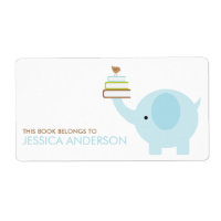 Blue Elephant Bookplates Labels