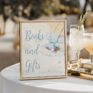 Blue Elephant Books and Gifts Baby Shower Table Poster