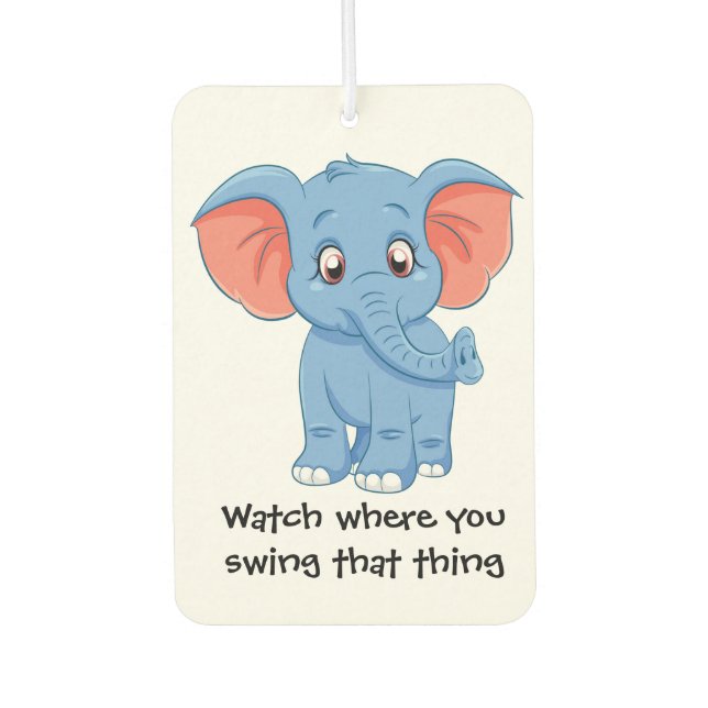Blue Elephant  Car Air Freshener (Front)