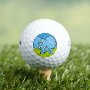 Blue elephant cartoon golf balls