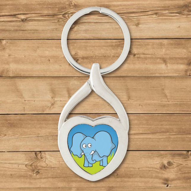 Blue elephant cartoon key ring (Creator Uploaded)