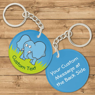 Blue Elephant Cartoon Keychain
