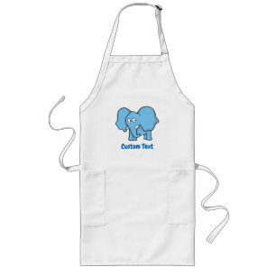 Blue elephant cartoon long apron