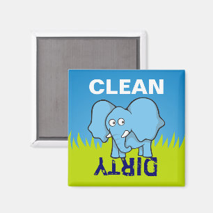 Blue elephant cartoon magnet