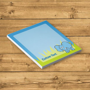 Blue elephant cartoon notepad