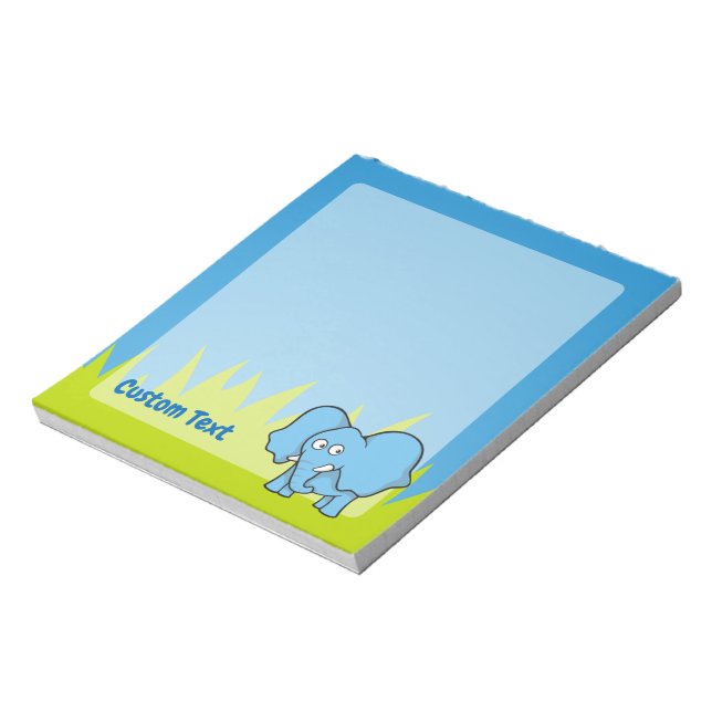 Blue elephant cartoon notepad (Rotated)