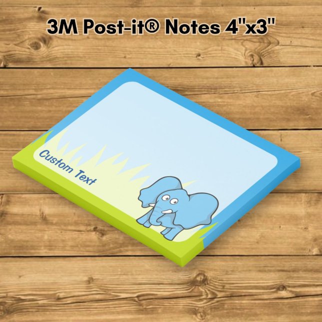Blue Elephant Cartoon Post-it Notes (Creator Uploaded)