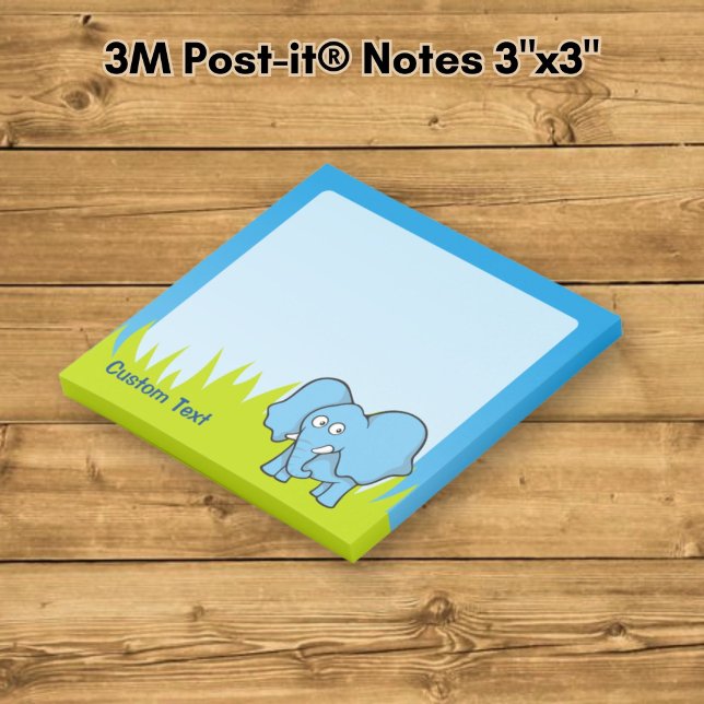 Blue Elephant Cartoon Post-it Notes (Creator Uploaded)