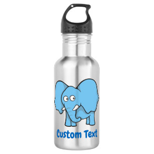 Blue elephant cartoon water bottle