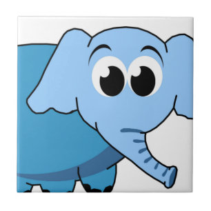 Blue Elephant Ceramic Tile
