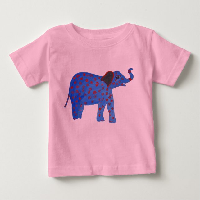 Blue Elephant Drawing Tutu Bodysuit (Front)