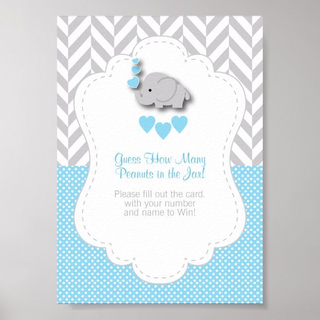 Blue Elephant Game Instruction Poster (Front)