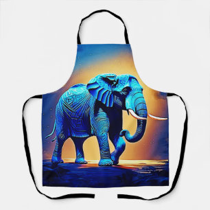 Blue Elephant Glow Design Apron