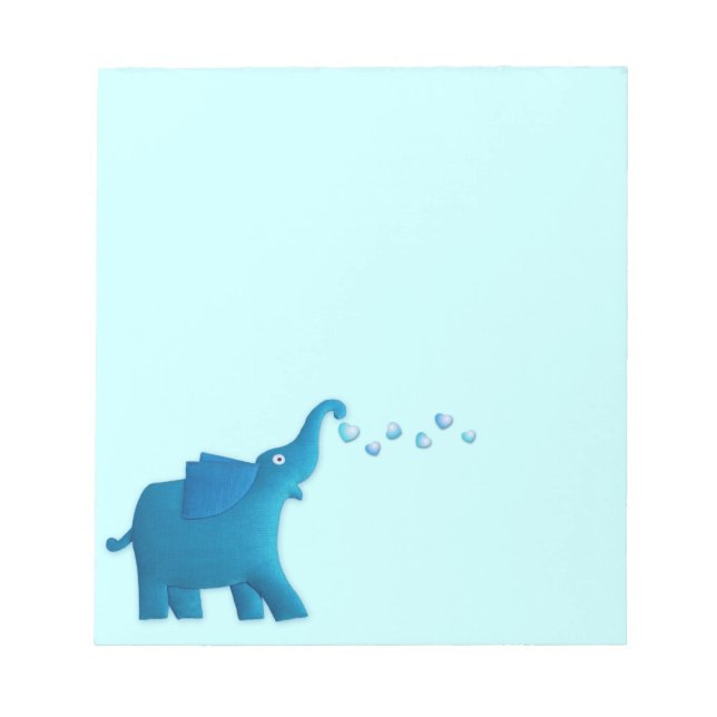 blue elephant heart notepad (Front)