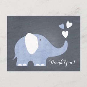 Blue Elephant Heart Postcard