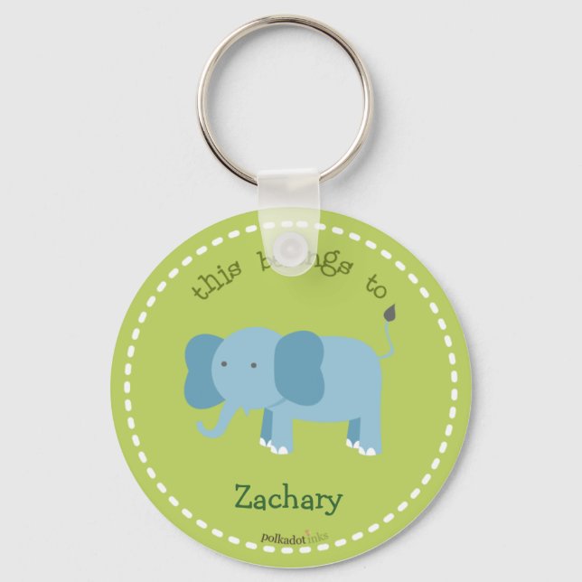 Blue Elephant Key Chain (Front)