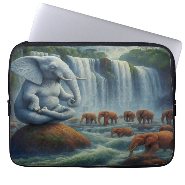 Blue Elephant Laptop Sleeve (Front)
