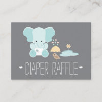 Blue Elephant Little Bird Diaper Raffle Tickets