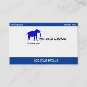 Blue Elephant Logo Business Card