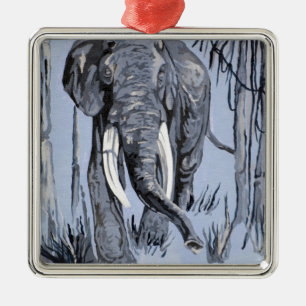Blue Elephant Metal Tree Decoration