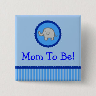 Blue Elephant "Mum To Be" Baby Shower Button