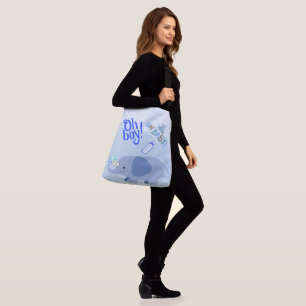 Blue Elephant Oh Baby Bottle Accent Art Crossbody Bag