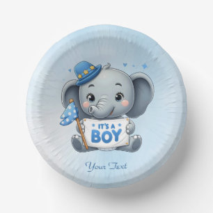 Blue Elephant Paper Bowl Plate