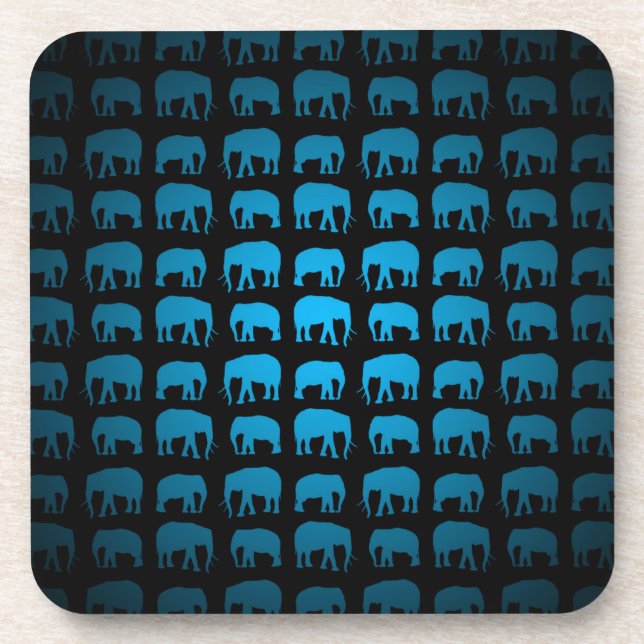 Blue Elephant Pattern Coaster (Front)