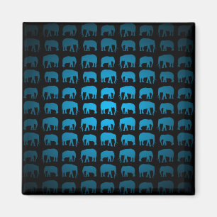 Blue Elephant Pattern Magnet