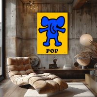 Blue Elephant Pop Art – Bold Animal Silhouette
