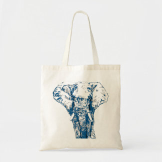 Blue Elephant - Pop Art Style & Posterized Tote Bag