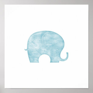 Blue Elephant Poster