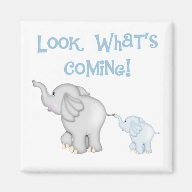 Blue Elephant Pregnancy Magnet (Front)