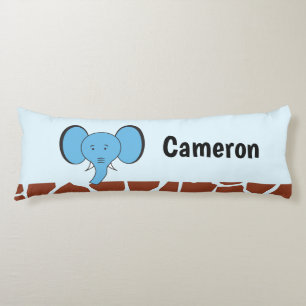 Blue Elephant Safari Jungle Personalised Body Cushion
